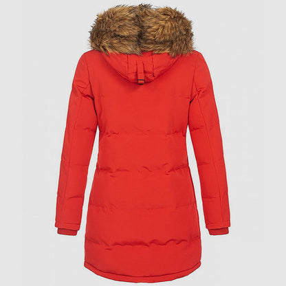 Women’s Slim-Fit Winter Parka with Faux-Fur Hood