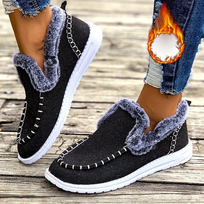 Women's Slip-On Winter Shoes with Faux Fur Lining