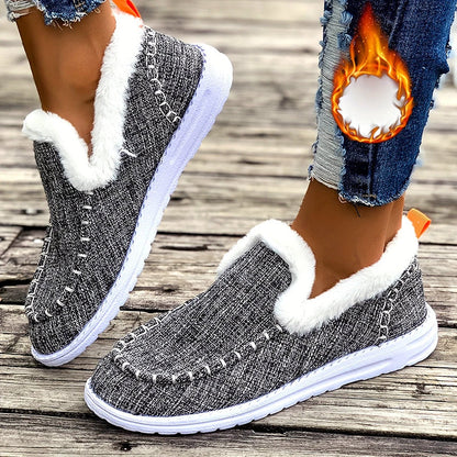 Women's Slip-On Winter Shoes with Faux Fur Lining