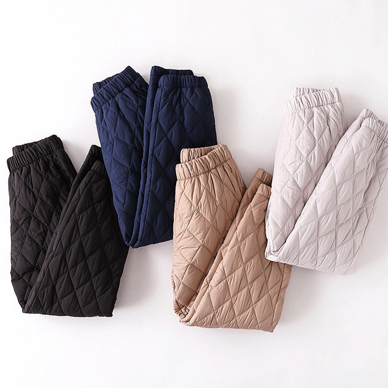 Women’s Thick Quilted Pants with Tapered Hem