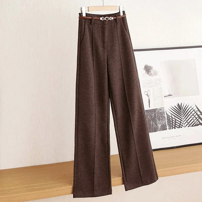 Women’s Thick Wool-Look Wide-Leg Pants