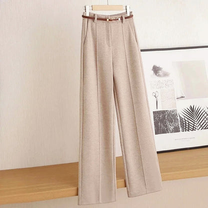 Women’s Thick Wool-Look Wide-Leg Pants