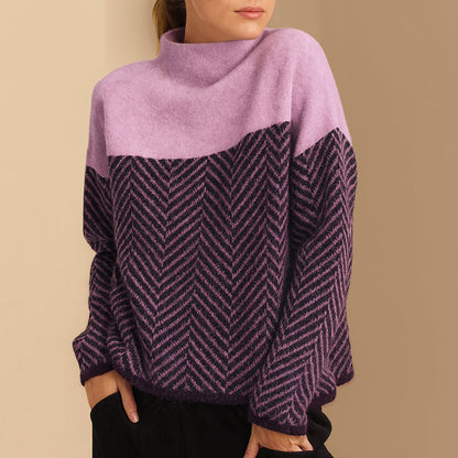 Women’s Chevron Pattern Turtleneck Sweater