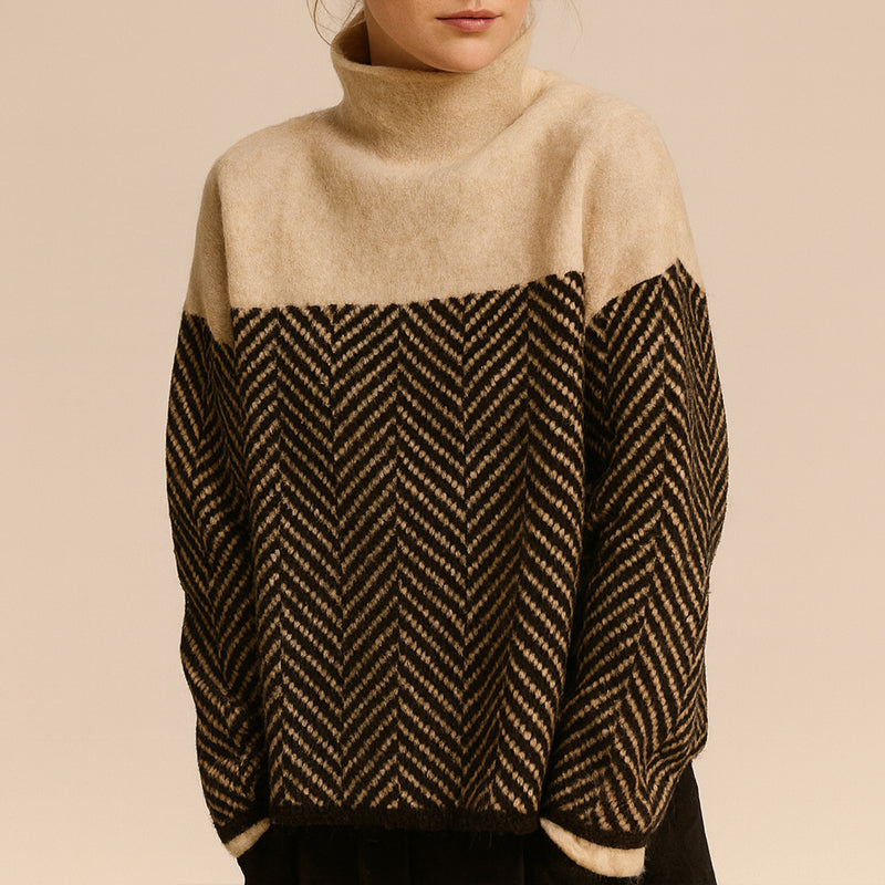 Women’s Chevron Pattern Turtleneck Sweater