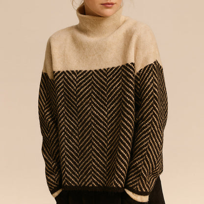 Women’s Chevron Pattern Turtleneck Sweater