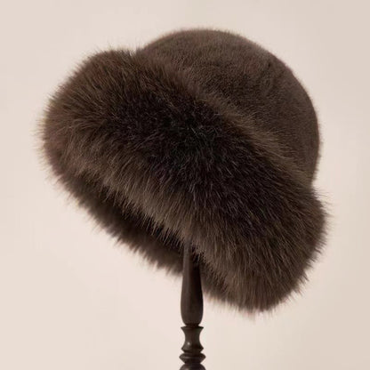 Thick Fuzzy Brimless Elegant Fur Hat for Women